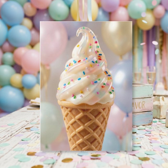 Vaniljglass Pastellfärgade Strössel Födelsedag Kort (Skapare uppladdad)