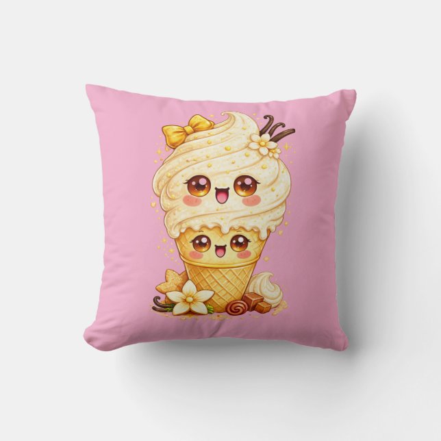 Vaniljglasskon Kawaii Kudd Kudde (Framsida)
