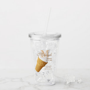 VaniljglassMonogram och textanpassningsbar Take Away Mugg
