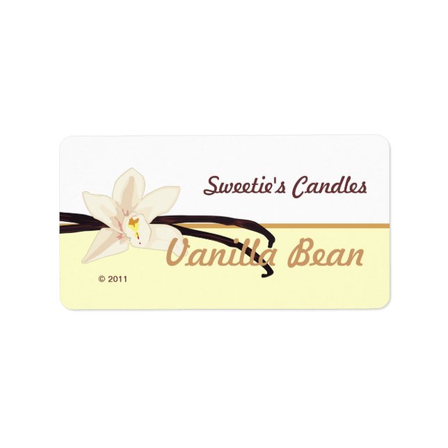 Vanilla Bean-etiketter Adressetikett (Framsidan)