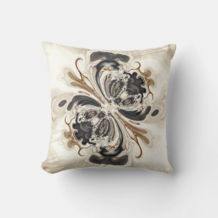 Vanilla Bean Swirl Milkskakbeige Black spiral Kudde