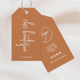 Vanilla Brown Clothing Pris Märkre Logotyp Presentetikett