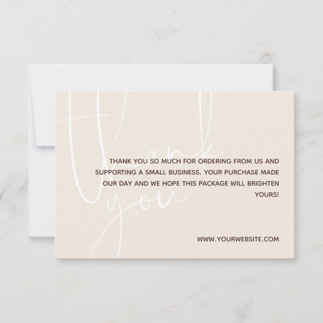 Vanilla & brun vit Tack för beställning (Framsida)