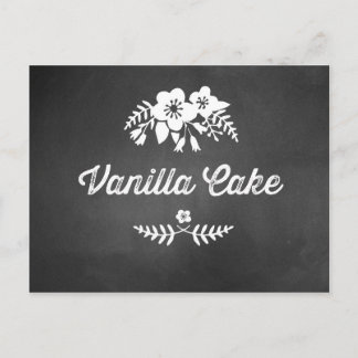 Vanilla Cake Dessert Bord-skyltfönster Vykort