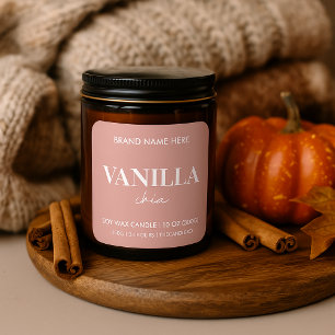 Vanilla Chia Anpassningsbar Candle-etikett Fyrkantigt Klistermärke