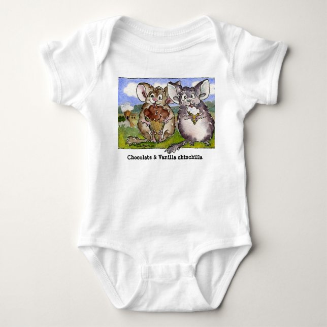 Vanilla Chinchilla Tecknad Funny Baby Tee Shirt (Framsida)