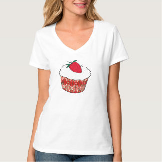 Vanilla cupaka med jordgubbsbär t shirt
