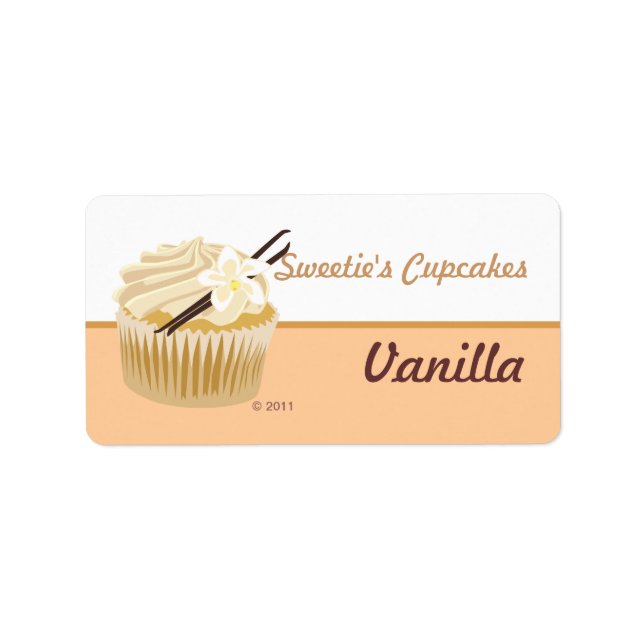 Vanilla Cupkaketiketter Adressetikett (Framsidan)