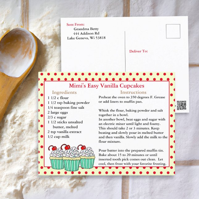 Vanilla Cuptårtkort Vykort (Skapare uppladdad)