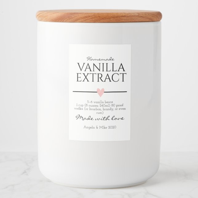 Vanilla Extract-etikett Mat Etikett (Framsida)