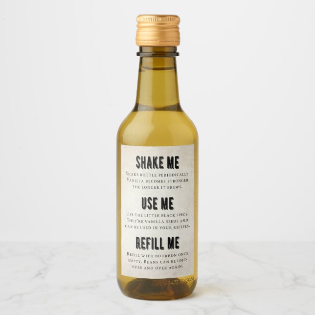 Vanilla Extract Label - bourbon VE-002_05b Vinetikett (Framsida)