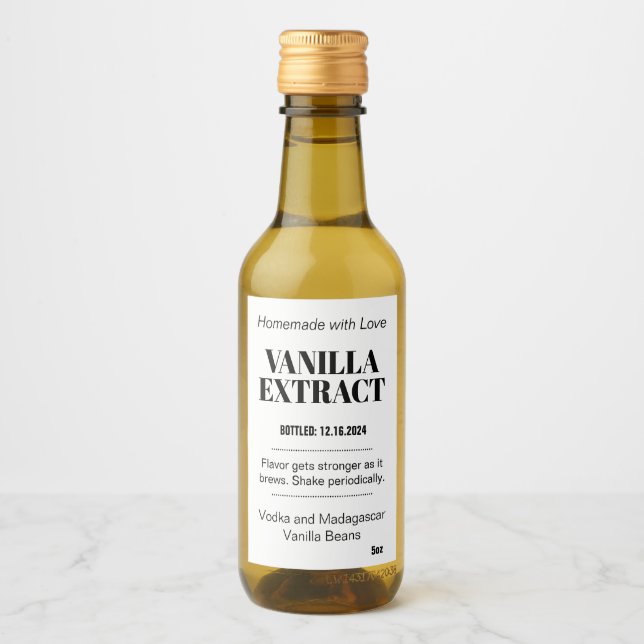 Vanilla Extract Modern etikett, etikett, VAF1TR Vinetikett (Framsida)