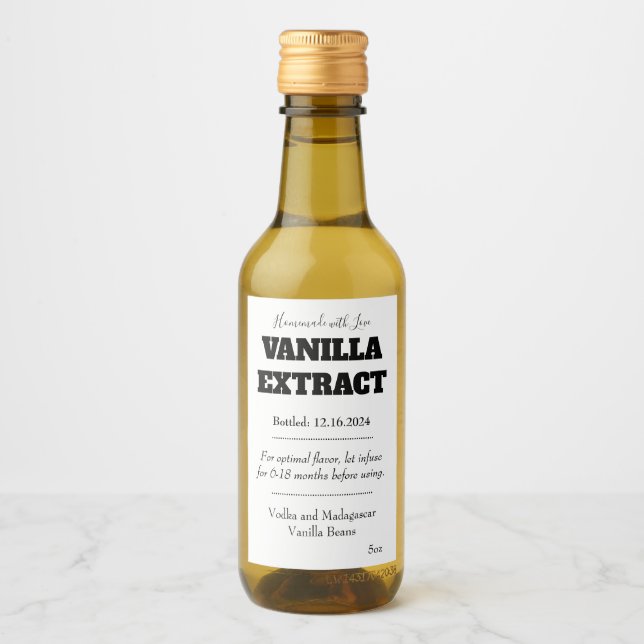 Vanilla Extract Modern Label Sticker ASOv1tr Vinetikett (Framsida)