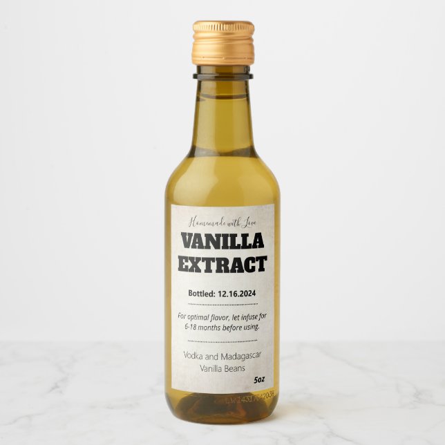 Vanilla Extract Modern Label Sticker ASOv1trbkss Vinetikett (Framsida)