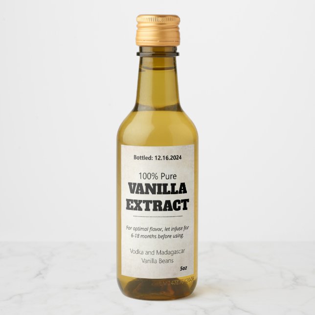 Vanilla Extract Modern Label Sticker ASOv2trbkss Vinetikett (Framsida)