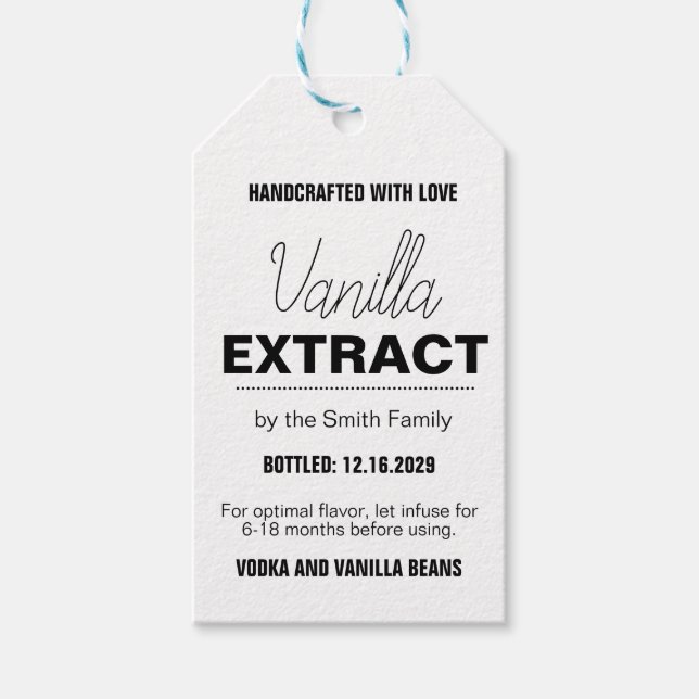 Vanilla Extract Modern Label Sticker VLL1rt Presentetikett (Framsidan)