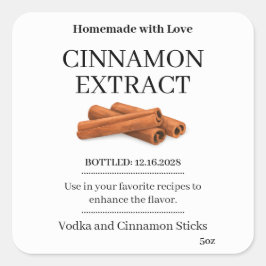 Vanilla Extract Modern Label Sticker ZVEG_101_01 Fyrkantigt Klistermärke