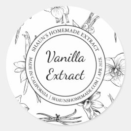 Vanilla Extract Sketch Modern etikett