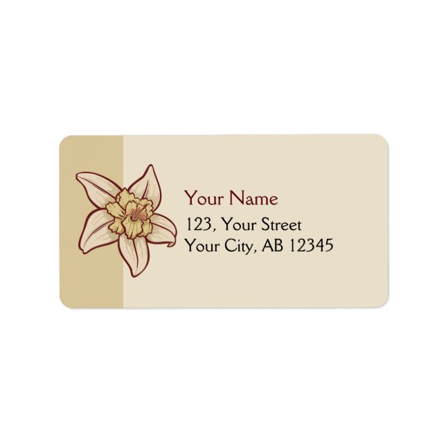 Vanilla Flower Icon Adressetikett (Framsidan)