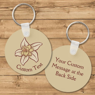 Vanilla Flower Icon Keychain Nyckelring