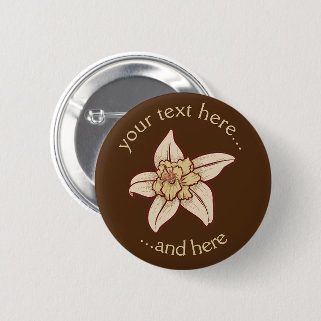 Vanilla Flower Icon Knapp (Framsida & baksida)