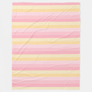 Vanilla Gult Rosa Stripe Elegant Färger Modern Fleecefilt