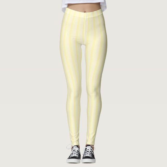 Vanilla Gult White Färg Modern mall Leggings (Framsida)