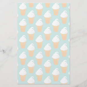 Vanilla Ice Cream Cone Mönster Brevpapper