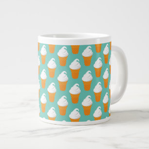Vanilla Ice Cream Cone Mönster Jumbo Mugg