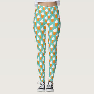 Vanilla Ice Cream Cone Mönster Leggings