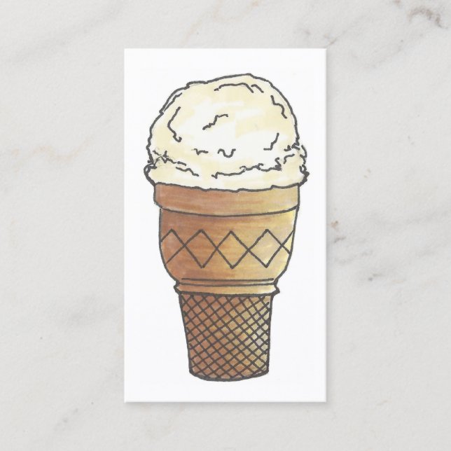 Vanilla Ice Cream Cone Soda Fontän Shoppe Food Visitkort (Framsida)