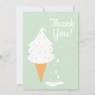 Vanilla Ice Cream Cone with Sprinkles Smälter Tack Kort
