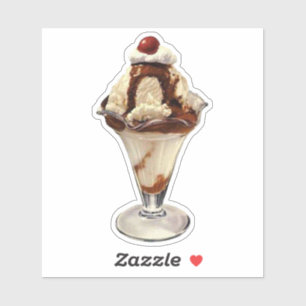 Vanilla Ice Cream Sundae Klistermärken