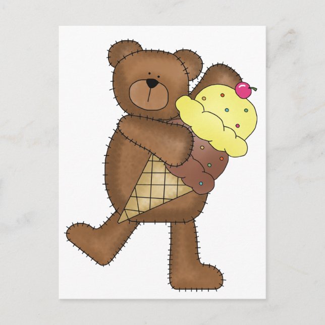 Vanilla Ice Cream Teddy Vykort (Framsida)
