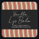 Vanilla Lip Balm Peppermint Swirls Packaging Fyrkantigt Klistermärke<br><div class="desc">Lip Balm Maker Business Branding Labels</div>