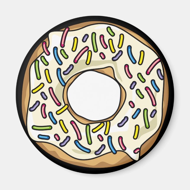 Vanilla med Sprinkles Donut Magnet (Framsidan)