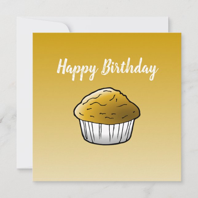 Vanilla Muffin Birthday Card Kort (Framsida)
