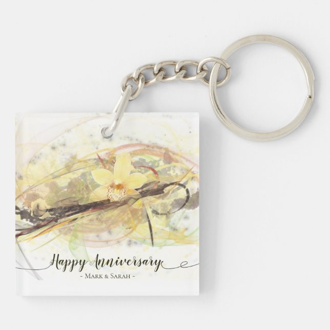 Vanilla Orchid Flower Abstrakt Art Calligraphy (Baksidan)