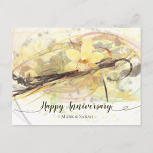 Vanilla Orchid Flower Abstrakt Art Calligraphy Vykort