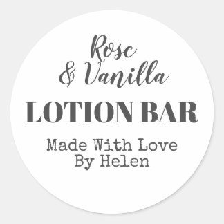 Vanilla Ro Lotion Pub med enkel handstil Runt Klistermärke