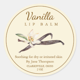 Vanilla Salve / balm-etikett Runt Klistermärke