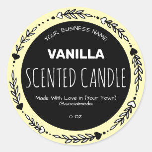 Vanilla Scentrerad produktetikett Runt Klistermärke