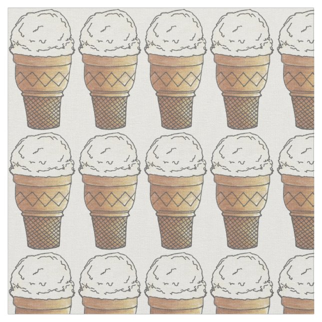 Vanilla Scoop Ice Cream Cake Cone Junk Food Foodie Tyg (Närbild)
