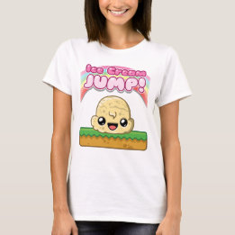 Vanilla Scoop with Ice Cream Jump Text T Shirt