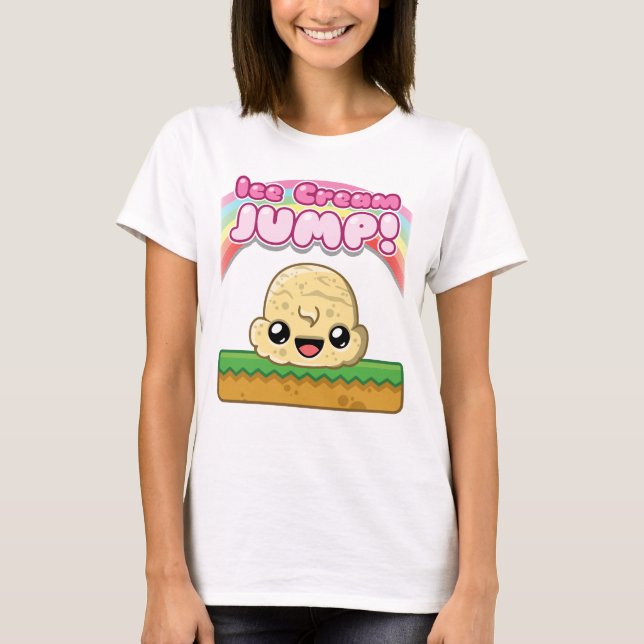 Vanilla Scoop with Ice Cream Jump Text T Shirt (Framsida)