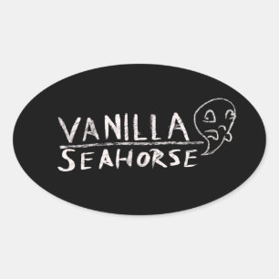 Vanilla Seahorse Sticker Ovalt Klistermärke
