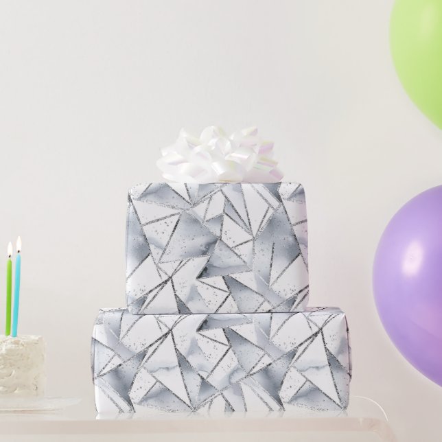 Vanilla Silver Confetti Birthday Presentpapper (Festgåvor)
