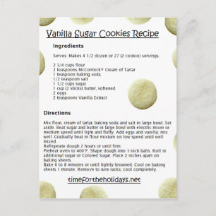 Vanilla Sugar Cookies Recipe-kort Vykort