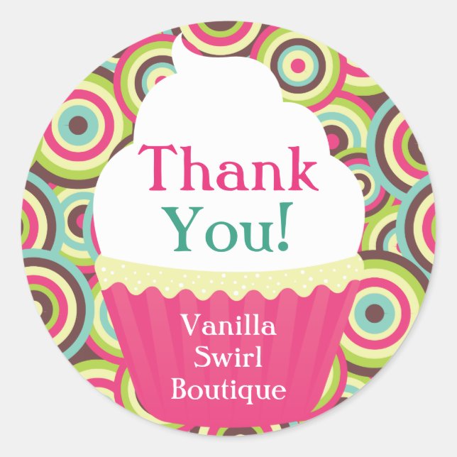 Vanilla Swirl Sticker Runt Klistermärke (Framsida)
