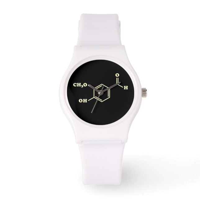 Vanilla Vanillin Molecular Chemical Formula Armbandsur (Framsida)